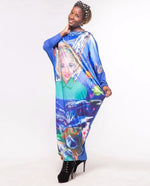 African Dashiki Maxi Dress – Bazin Elastic Diamond Print Loose Fit Women’s Dress - Free Delivery Worldwide only at Flexi Africa
