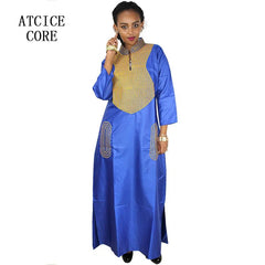 African Dress For Woman Soft Material Big Embroidery Design Long Dress Without Scarf - Free Delivery Worldwide only at Flexi Africa