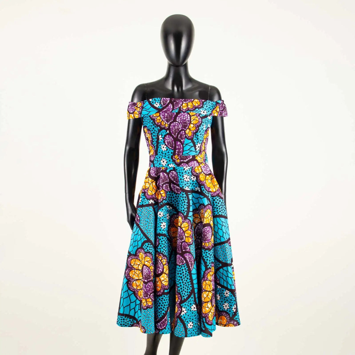 African Dresses for Women Ankara Print Off Shoulder Traditional African Clothing Strapless Dress Ankara Attire