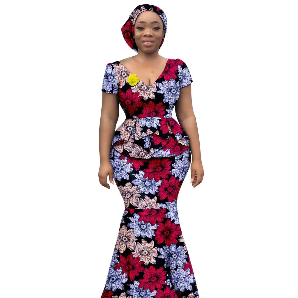 Buy Elegant African Dress – Women’s Printed V-Neck Office, Party & Evening Occasion Dress for only $73.76 at Flexi Africa!