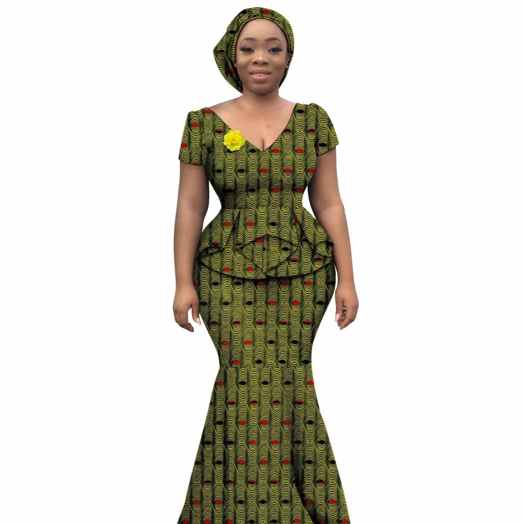 Buy Elegant African Dress – Women’s Printed V-Neck Office, Party & Evening Occasion Dress for only $73.76 at Flexi Africa!