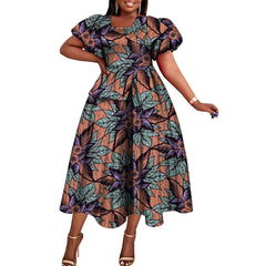 African Dresses for Women Fashion Africain Femmel Short Sleeve Dresses Dashiki Party Clothes for Women WY10485 - Free Delivery Worldwide only at Flexi Africa
