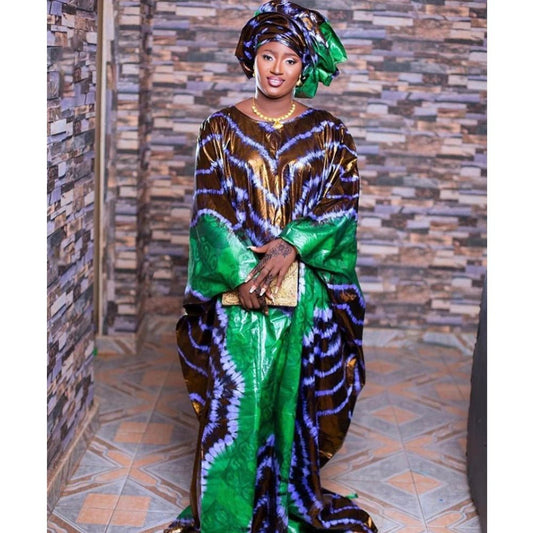 Traditional African Plus - Size Wedding and Party Dresses - Riche Dashiki Bride Print Robes - Free Delivery Worldwide only at Flexi Africa