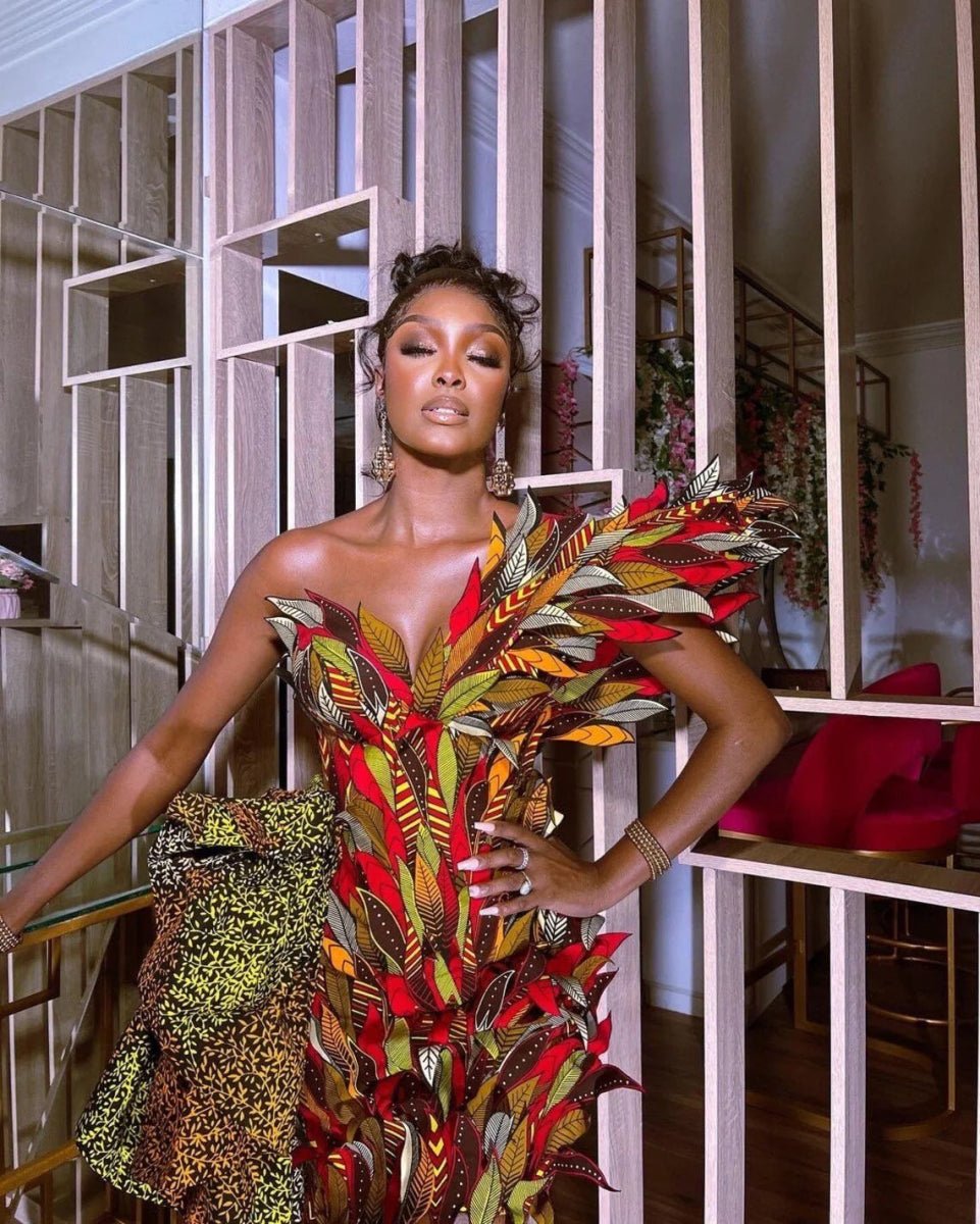 African Elegance: Ankara Mermaid Gown, Prom Dress, and Tailored Attire for Unforgettable Moments - Free Delivery Worldwide