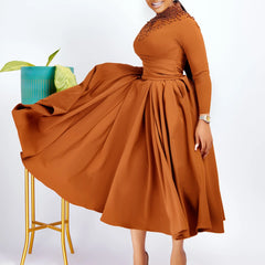Buy African Elegant Dress for Women Evening Dresses Slim Women Long Leeve Casual Dresses for only $29.82 at Flexi Africa!