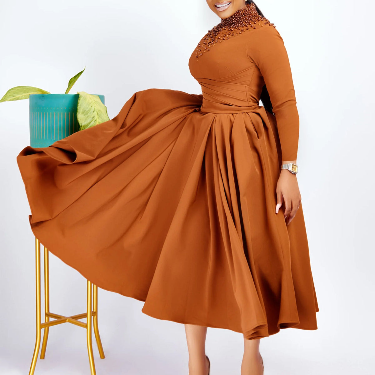 Buy African Elegant Dress for Women Evening Dresses Slim Women Long Leeve Casual Dresses for only $29.82 at Flexi Africa!