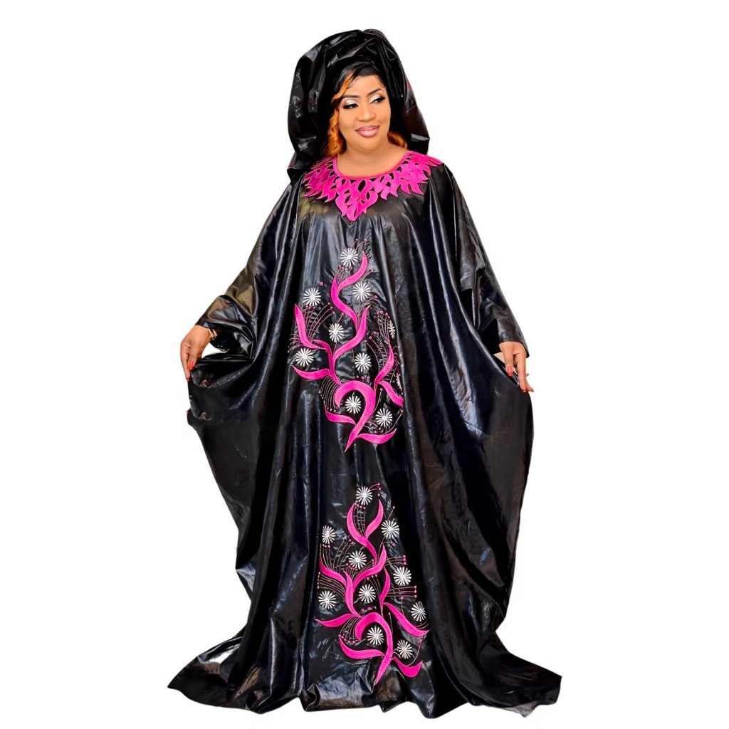 African Maxi Dress for Women – Plus Size Elegant Long Dress with Matching Scarf Free Delivery Worldwide only at Flexi Africa