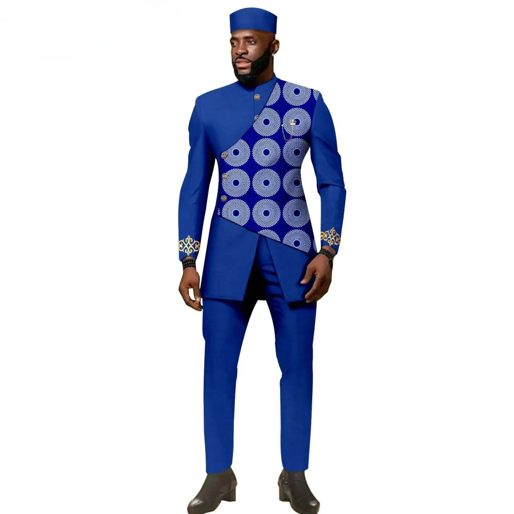 African Ethnic New Style Men's Suit - Elegant and Fitted Design - Fashionable Men's Clothing - Free Delivery Worldwide