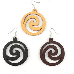 African Laser Cut Wooden Drop Earrings – Mix & Match Shapes Available - Free Delivery Worldwide only at Flexi Africa