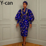 African Long Party Dress for Women – Puff Sleeve V - Neck Slim Dress Free Delivery Worldwide only at Flexi Africa