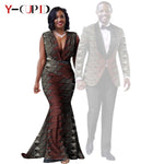African Mermaid Dress & Matching Men’s Suit Set – Dashiki Couple Outfit for Weddings and Special Events - Free Delivery Worldwide only at Flexi Africa