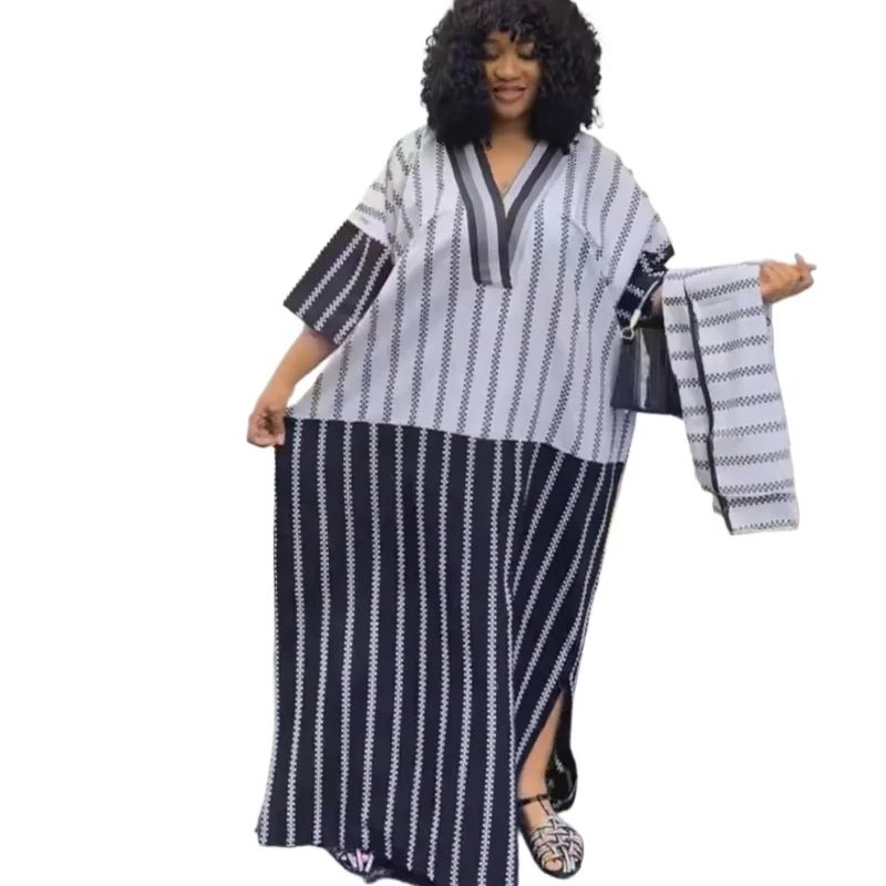 African Plus Size Evening Gowns for Women | V - Neck Half Sleeve Wedding & Party Dresses - Free Delivery Worldwide only at Flexi Africa