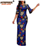 African Print Dashiki Bodycon Maxi Dress – Half Sleeve Ankara Party Wear - Free Delivery Worldwide only at Flexi Africa