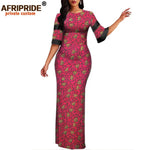 African Print Dashiki Bodycon Maxi Dress – Half Sleeve Ankara Party Wear - Free Delivery Worldwide only at Flexi Africa