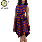 African Print Dresses for Women – Sleeveless Dashiki Ankara Knee Dress with Belt - Free Delivery Worldwide only at Flexi Africa