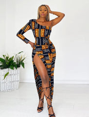 African Print Madina Slit Skirt & Top - Free Delivery Worldwide only at Flexi Africa