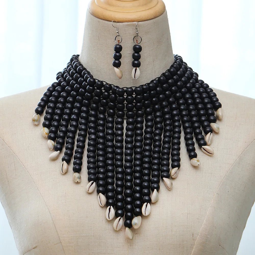 African Statement Chunky Choker Necklaces For Women Multi Strand Colorful Bead - Flexi Africa - Free Delivery Worldwide only at www.flexiafrica.com