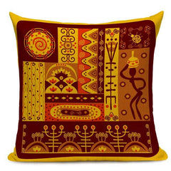 African Style Cushion Cover Tribal Geometric Pattern Decorative Linen Pillow Case Cover for Sofa Home Decor - Flexi Africa