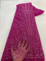 African Various Lace Fabric – Premium Handmade Beaded Embroidery for Elegant Dresses - Free Delivery only at Flexi Africa