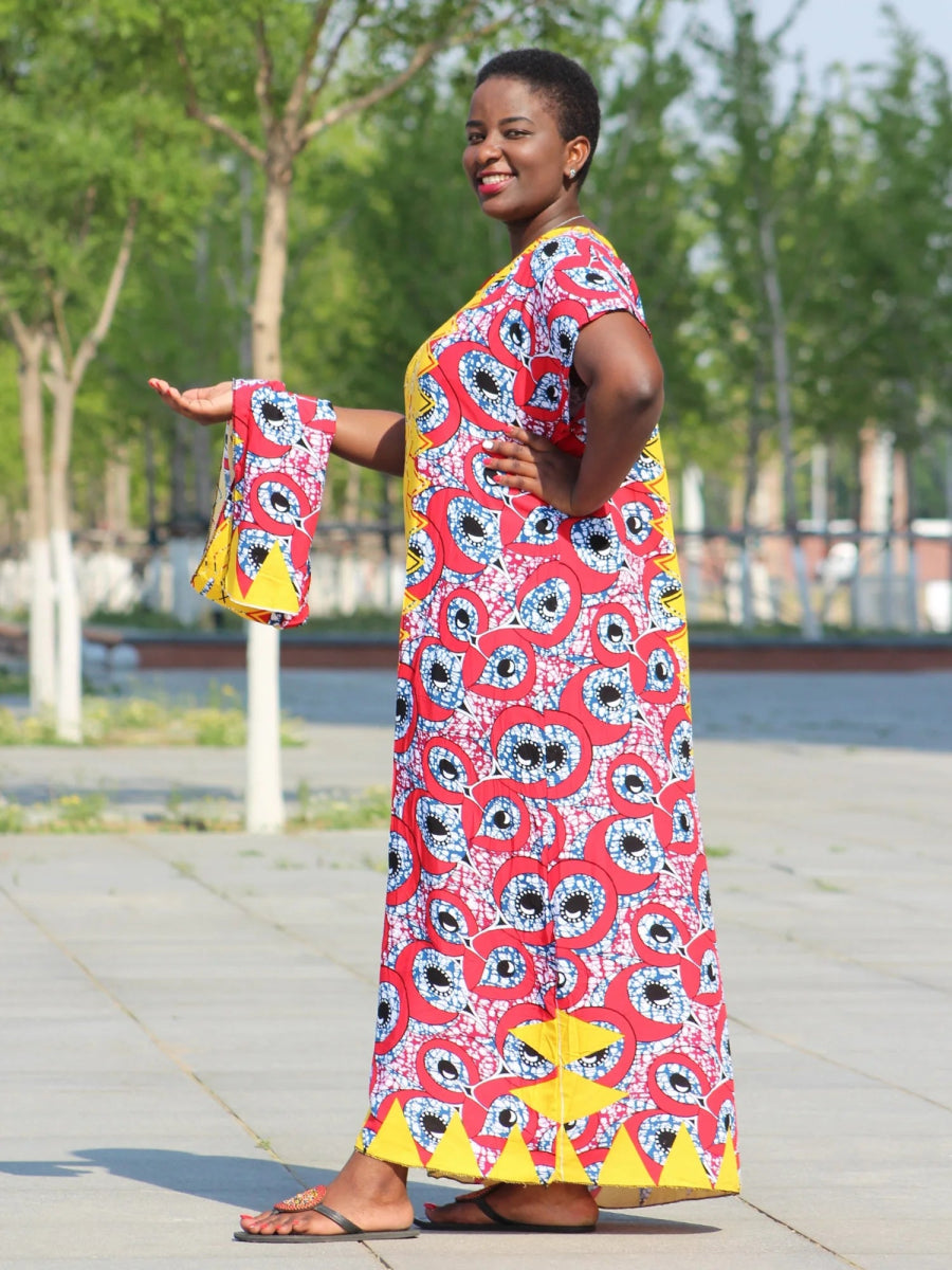 African Vintage women long dress summer 2023 Casual cotton fashion Elegant holiday beach female vestidos festa - Free Delivery Worldwide only at Flexi Africa