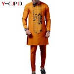 African Wedding Couple Set – Women’s Dashiki Print Dress & Men’s Kaftan Top and Pant Outfit - Free Delivery Worldwide only at Flexi Africa