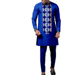 African Wedding Couple Set – Women’s Dashiki Print Dress & Men’s Kaftan Top and Pant Outfit - Free Delivery Worldwide only at Flexi Africa