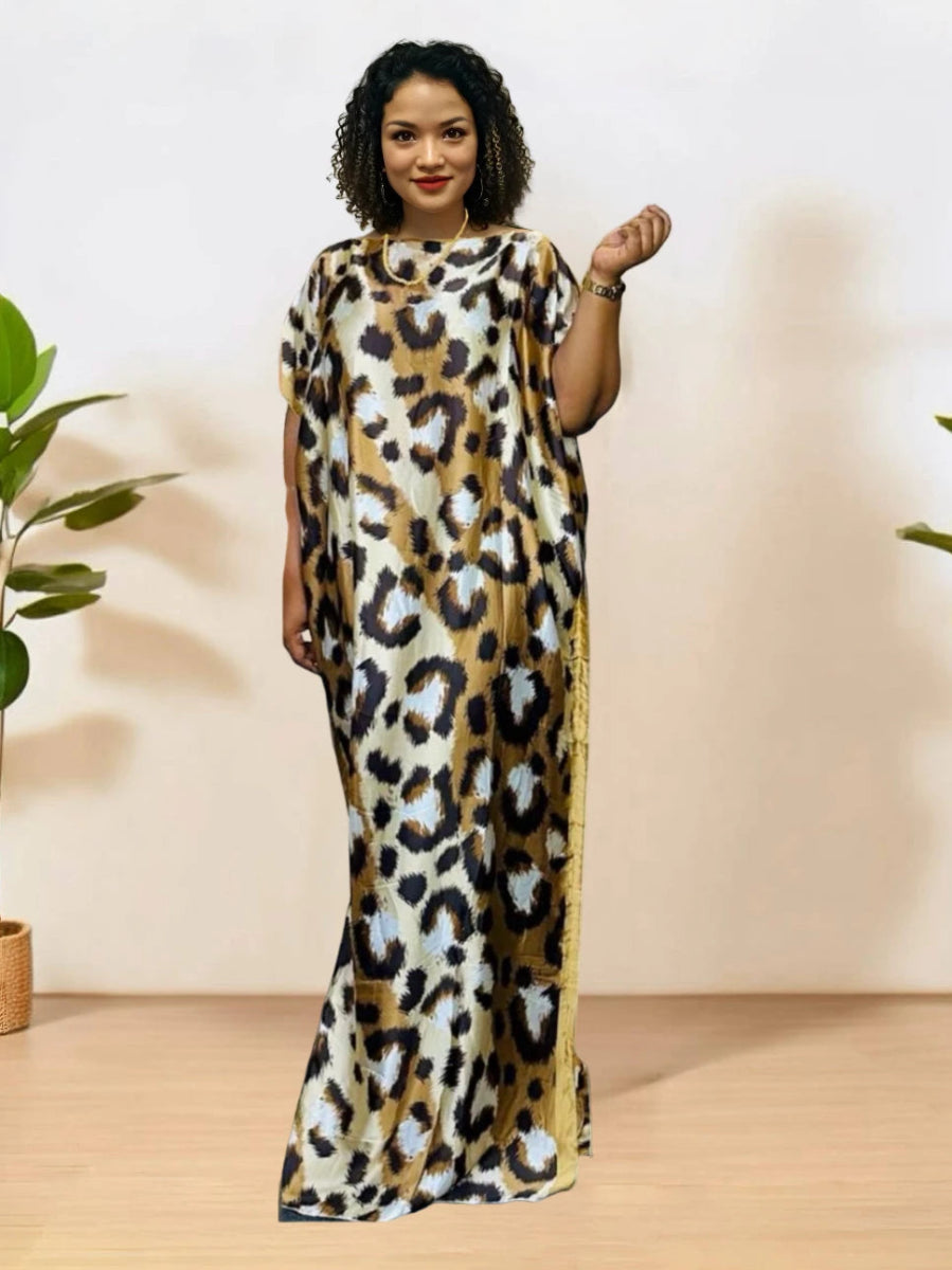 Buy African Women's Elegant Dress - Full-Body Floral Print Loose Fit Maxi Dress with Color for only $13.16 at Flexi Africa!