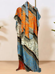 Buy African Women's Elegant Dress - Full-Body Floral Print Loose Fit Maxi Dress with Color for only $13.16 at Flexi Africa!