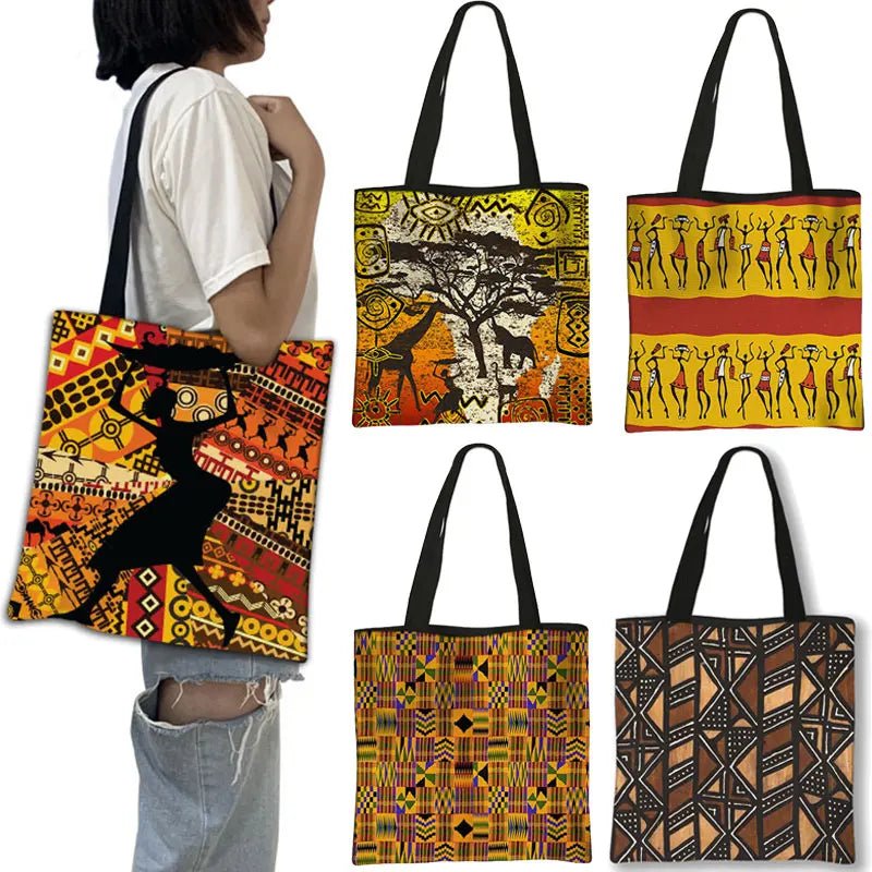 African Women's Style Handbag: Traditional Printed Top-Handle and Shoulder Tote Bags for Females - Flexi Africa - FREE POST