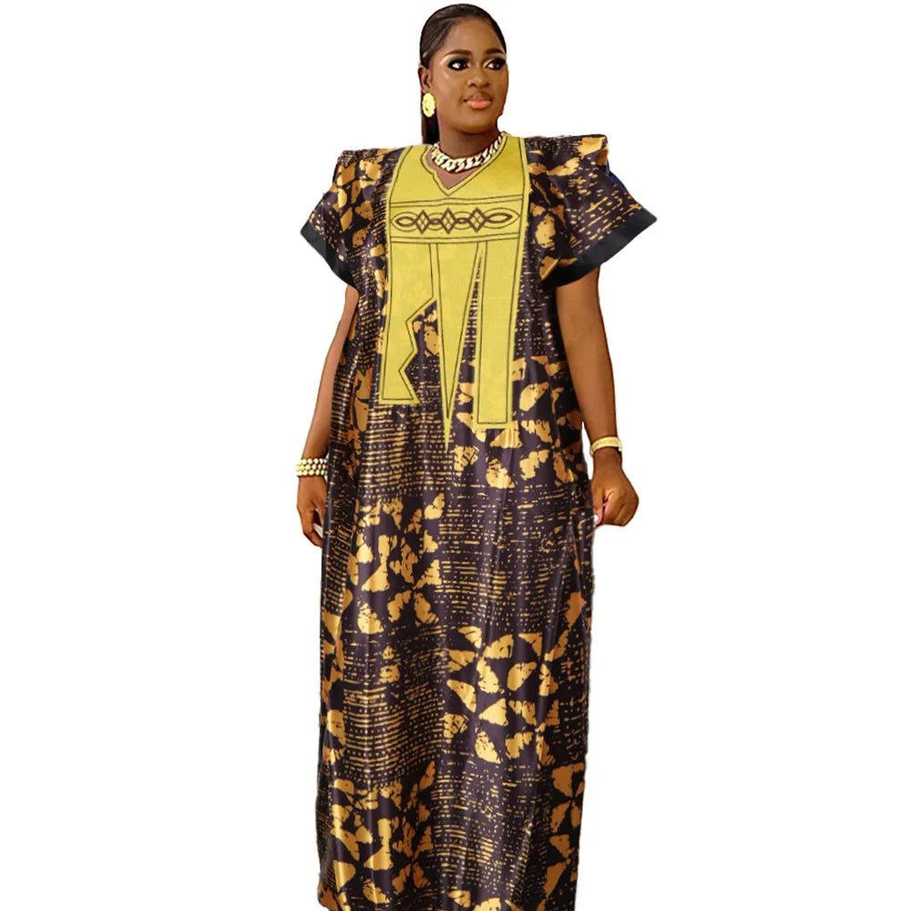 African Women’s Traditional Maxi Dress – Dashiki Ankara Kaftan Abaya Style Long Gown - Free Delivery Worldwide only at Flexi Africa