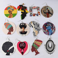 African Wooden Earrings for Women - Available in Mixed Designs - Flexi Africa - Free Delivery Worldwide only at www.flexiafrica.com