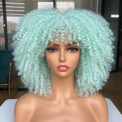 Afro Kinky Wig 14" with Bangs for Black Women - Perfect for Cosplay and Natural Hair Looks - Free Delivery Worldwide