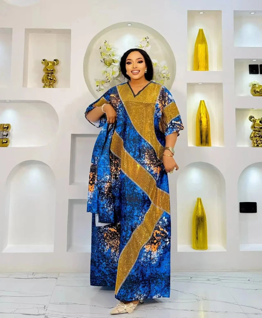 Ankara African Style Maxi Dress – Women’s Loose Long Summer Print Dress - Free Delivery Worldwide only at Flexi Africa