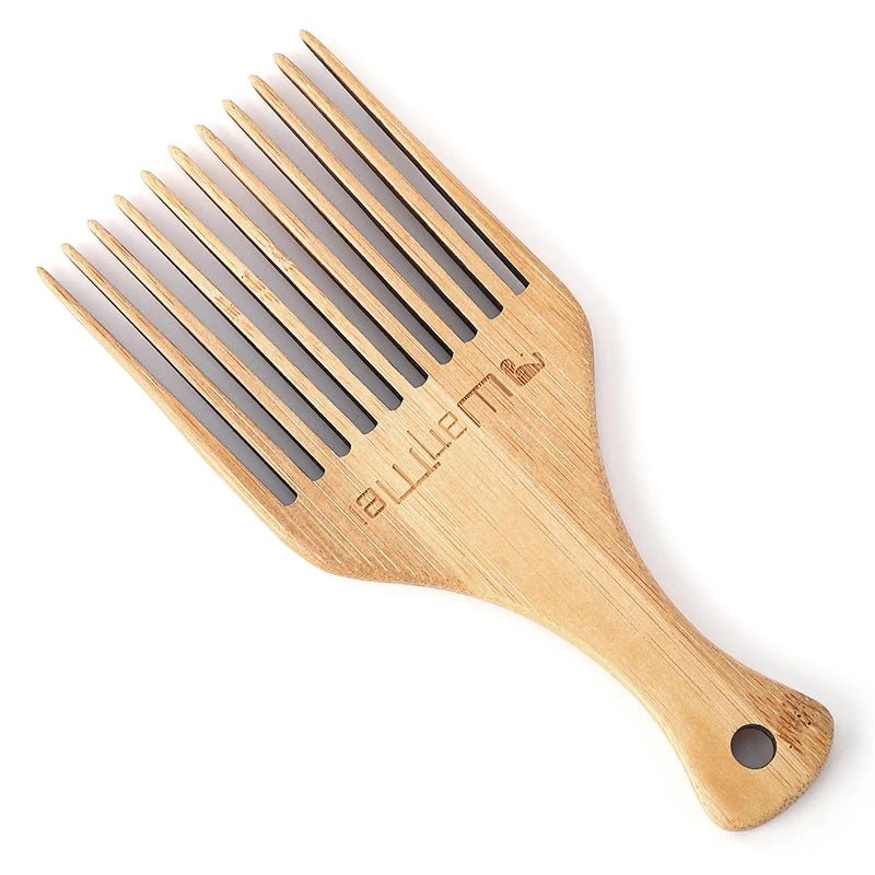 Anti - Static Natural Bamboo Hair Pick Comb - Long Tooth Detangling and Scalp Massage for Afro Hair Styling - Flexi Africa - Free Delivery Worldwide only at www.flexiafrica.com