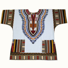 African Dashiki T-Shirt: Men's 100% Cotton Traditional Print Shirt for a Bold and Stylish Look - Free Delivery Worldwide