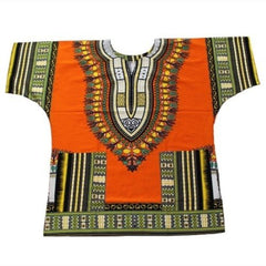 African Dashiki T-Shirt: Men's 100% Cotton Traditional Print Shirt for a Bold and Stylish Look - Free Delivery Worldwide