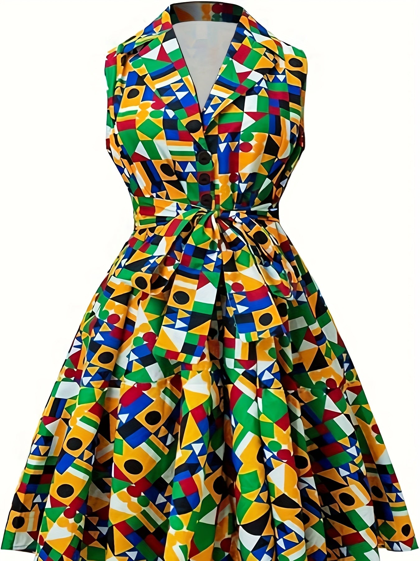 Plus Size Fitted Waist Belt Dress for Women