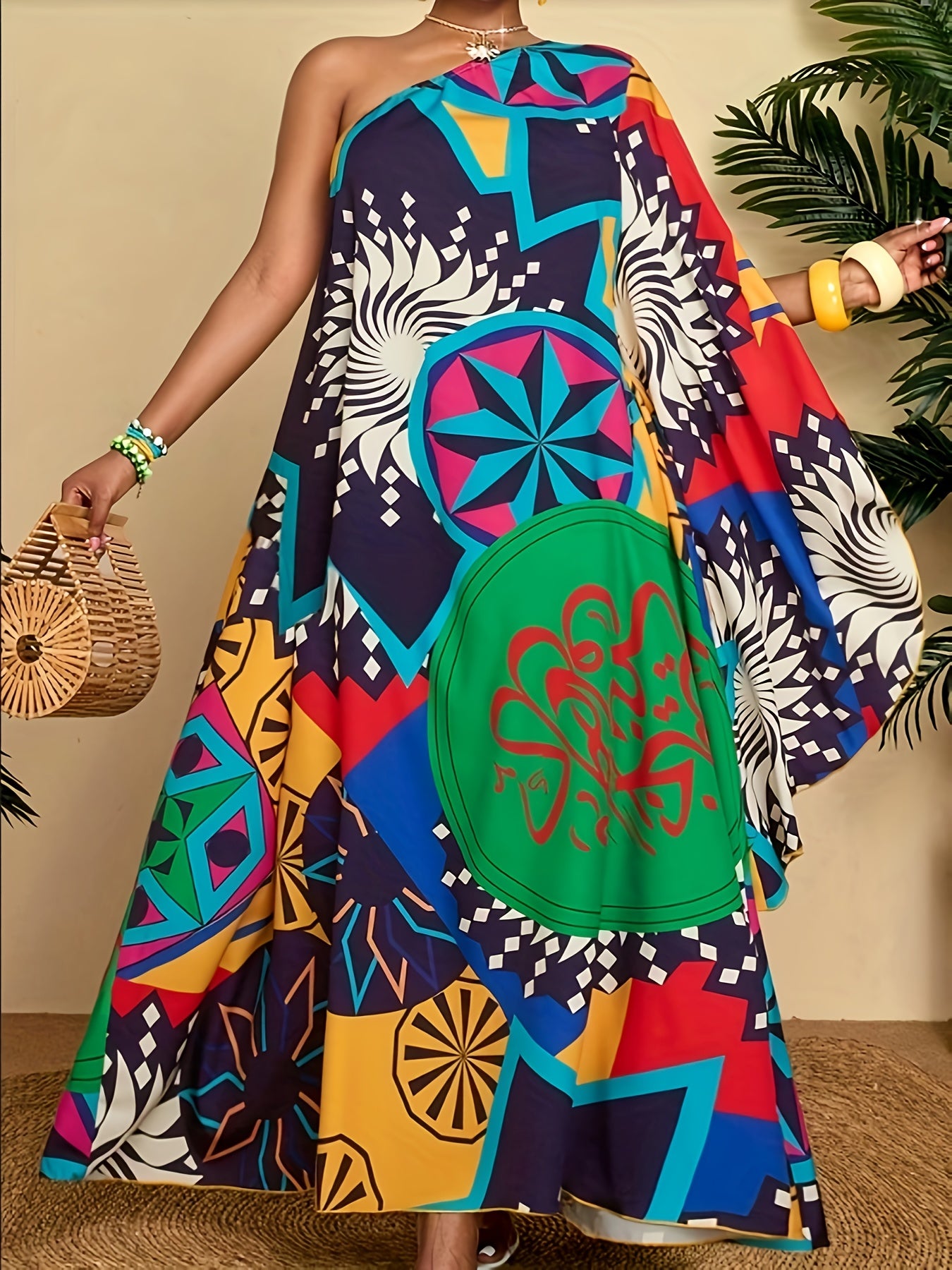 Buy Plus Size Women’s Summer Dress – South African Starry Sky and Sun Element Print for only $19.50 at Flexi Africa!