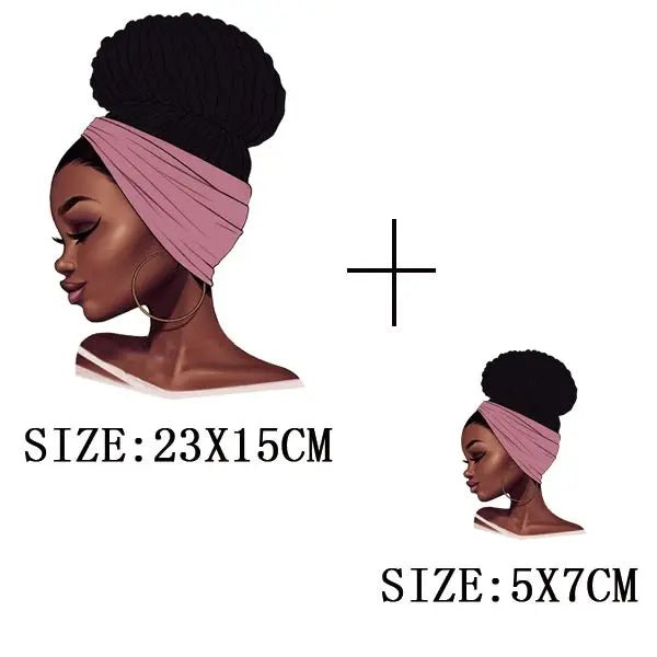 Beautiful African Lady Iron - On Thermo Transfer Patch - Washable DIY Applique for Clothing - Free Delivery Worldwide only at Flexi Africa