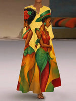 Boho Chic Long Sleeve Maxi Dress – Timeless Vintage Fall Style - Free Delivery Worldwide only at Flexi Africa