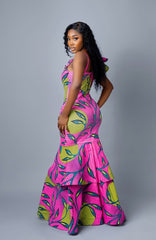 Box of 10 African Print Habiti Evening Dresses | Wholesale Ankara Clothing - Free Delivery Worldwide only at Flexi Africa