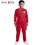 Boys African Dashiki Suit – Bazin Riche Formal Jacket & Pant Set - Free Delivery Worldwide only at Flexi Africa