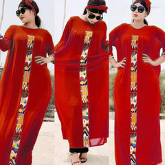 Chiffon High Street Dress: Autumn Abaya Women Solid Elegant Dresses - Free Delivery Worldwide only at Flexi Africa