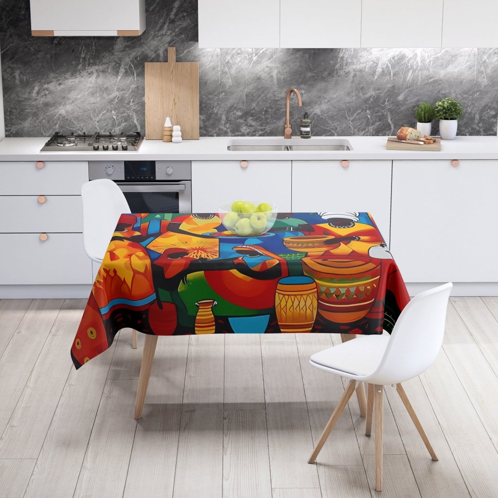Classic African Print Tablecloth – Waterproof Polyester for Dining, Camping & Event Styling - Free Delivery Worldwide only at Flexi Africa