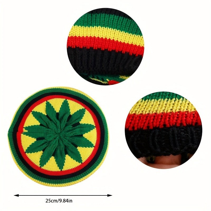 Colorful Reggae Jamaican Knitted Hat - Outdoor Street Style Wool Hat - Free Delivery Worldwide only at Flexi Africa