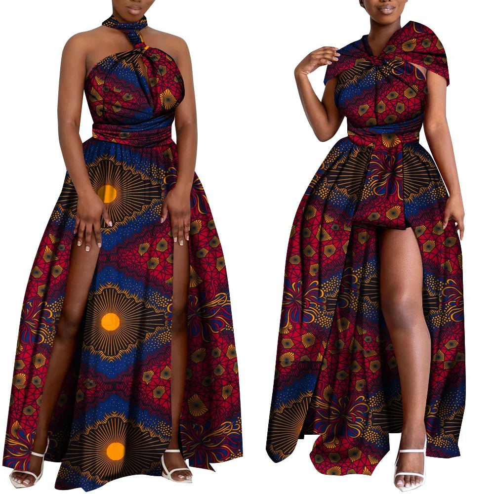 Convertible African Boho Maxi Dress – Multiway Wrap Bandage Style Party & Bridesmaid Gown - Free Delivery Worldwide only at Flexi Africa
