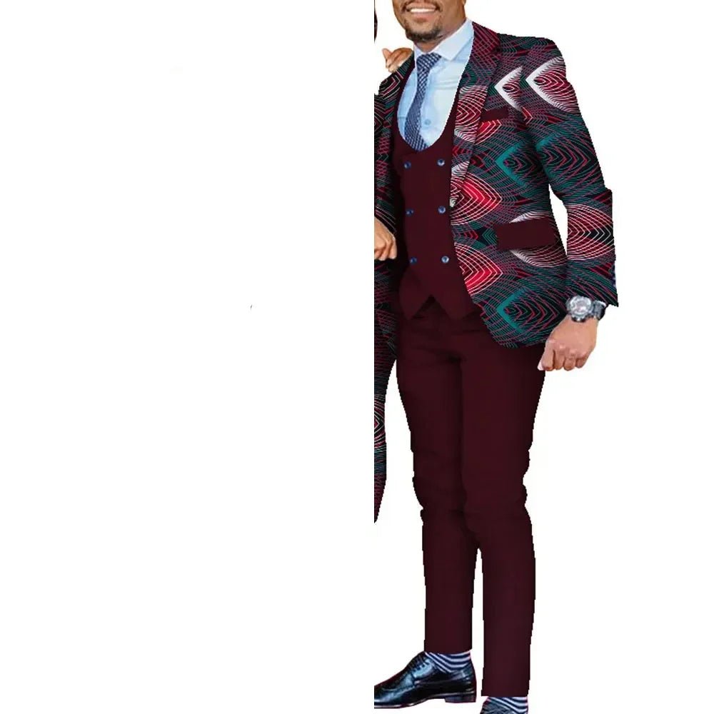Dashiki African Men’s 3PC Suit Set – Traditional Party & Formal Clothing - Free Delivery Worldwide only at Flexi Africa