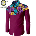 Dashiki African Men’s Long Sleeve Shirt – Ankara Print Single - Breasted Dress Shirt - Free Delivery Worldwide only at Flexi Africa