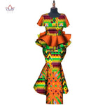 African Binta Real Wax 2PC Set for Women – V - Neck Trench Top & Mermaid Skirt - Free Delivery Worldwide only at Flexi Africa
