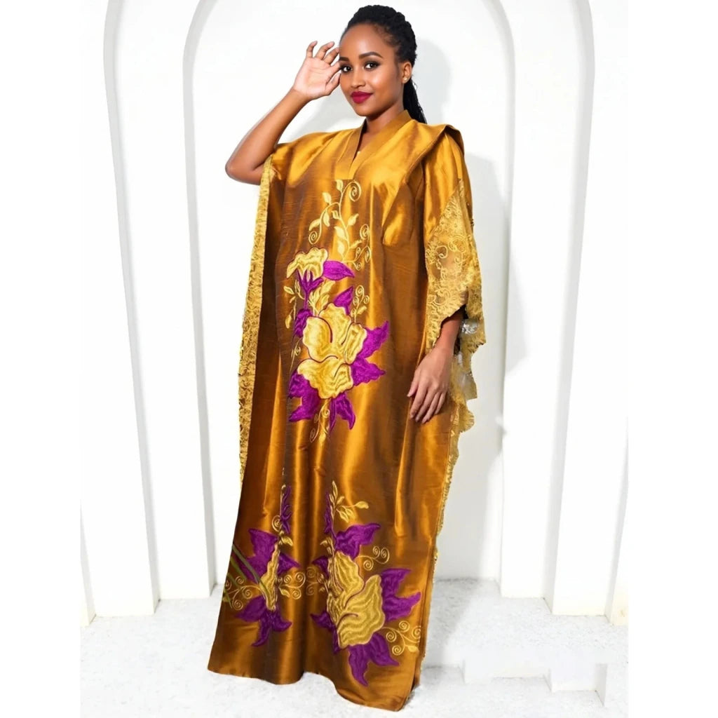 Buy Elegant African Black Kaftan Dress with Gold Embroidery – Luxury Long Caftan for Weddings for only $47.66 at Flexi Africa